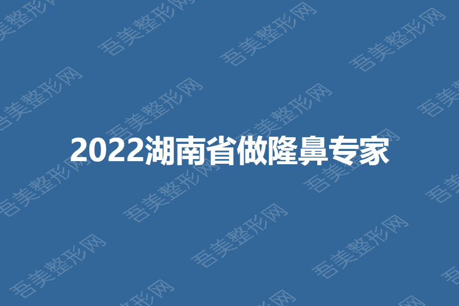 2022湖南省做隆鼻专家