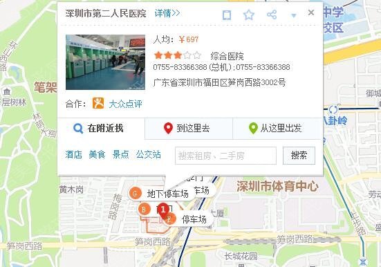 深圳第二人民医院整形美容科位置图